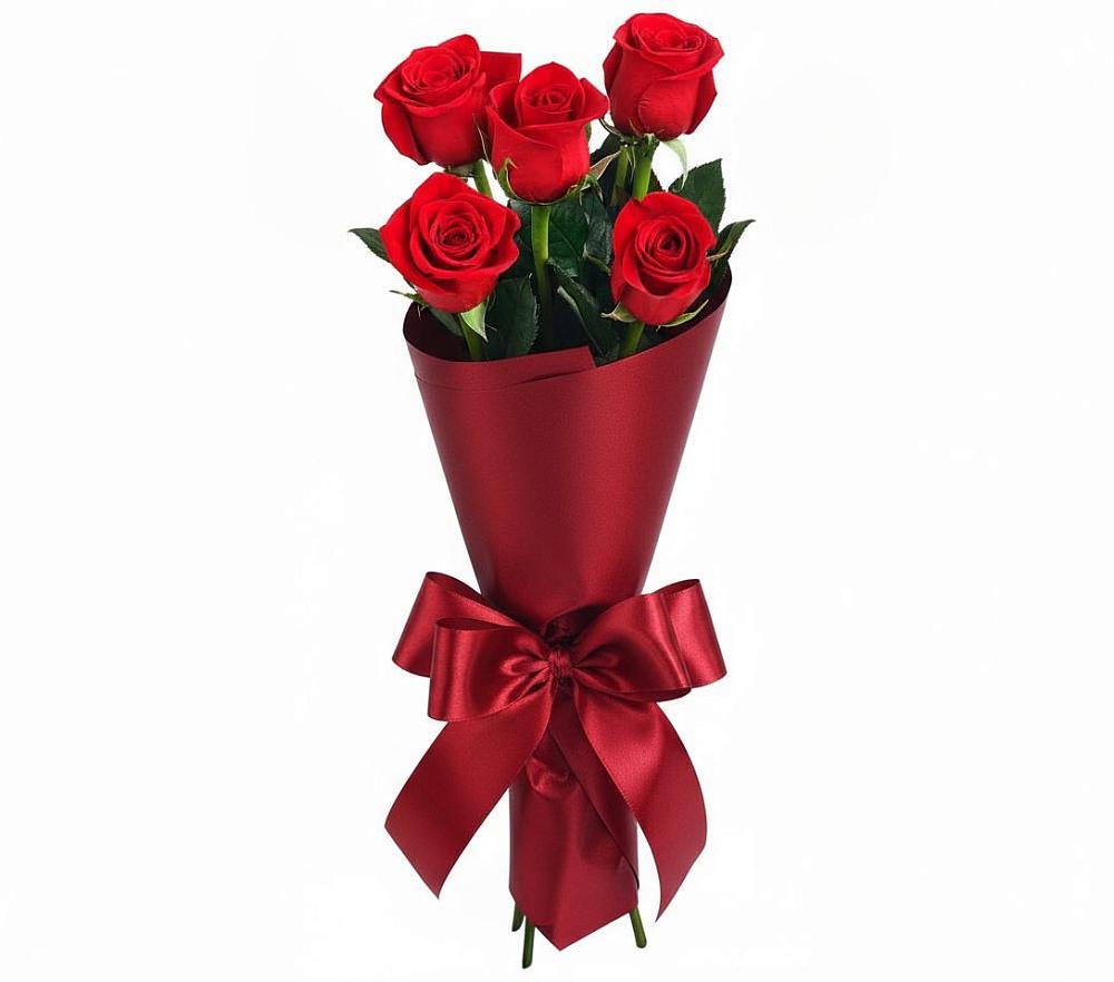 Букет 5 Красных роз Эдлесс Лав в Спасске Пензенской области