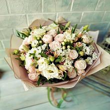 Букет цветов из:  Альстромерии, Розы и Хризантемы #REPLACE_PRED# Спасске Пензенской области