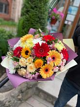 Букет цветов из:  Герберы, Ромашки, Хризантемы, Розы и Подсолнухи #REPLACE_PRED# Спасске Пензенской области