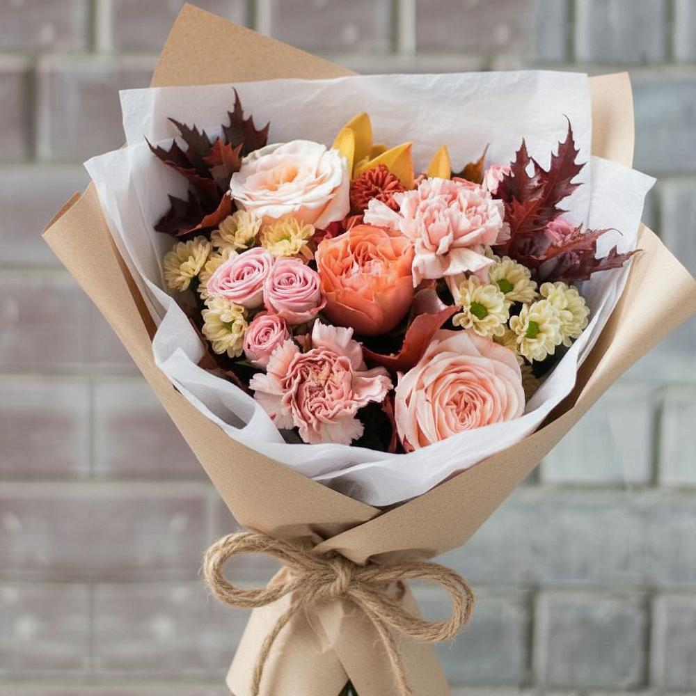 Букет цветов из: Гвоздики, Хризантемы и Розы в Спасске Пензенской области