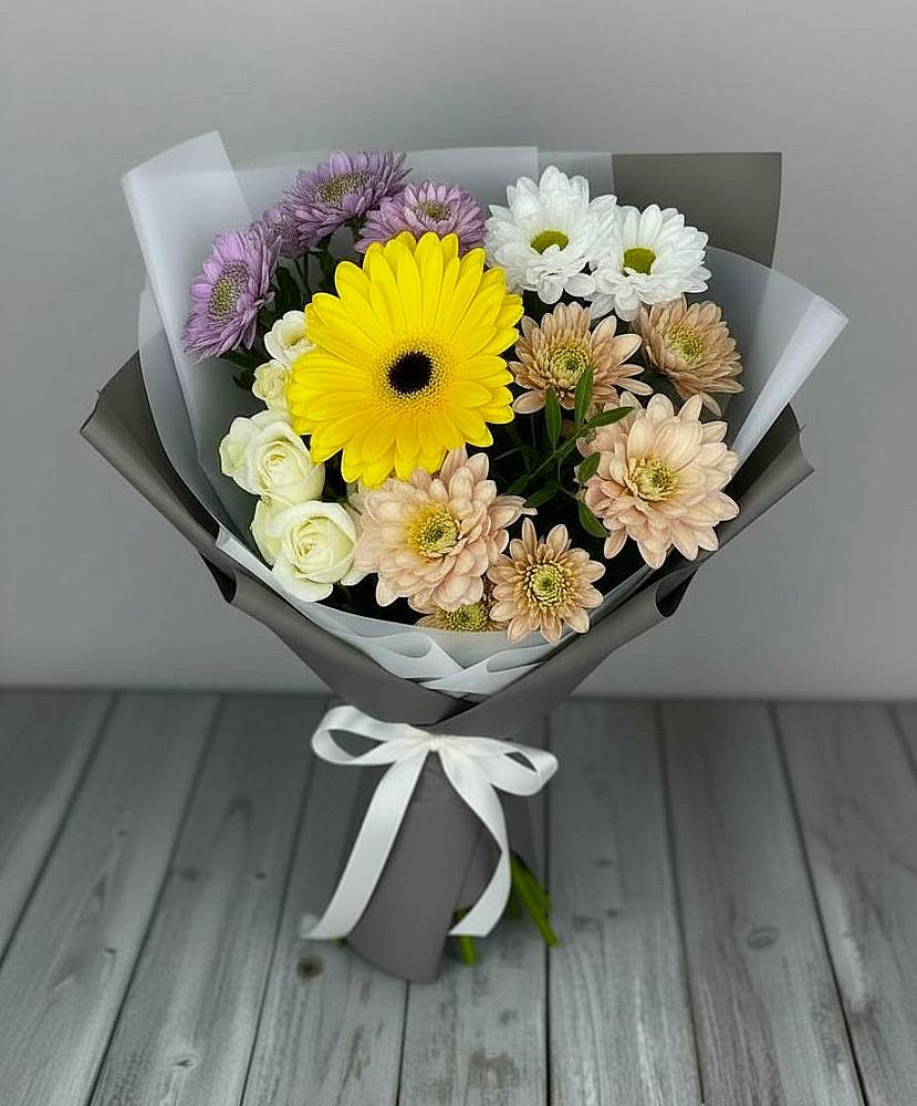 Букет цветов из: Розы, Герберы и Хризантемы в Спасске Пензенской области