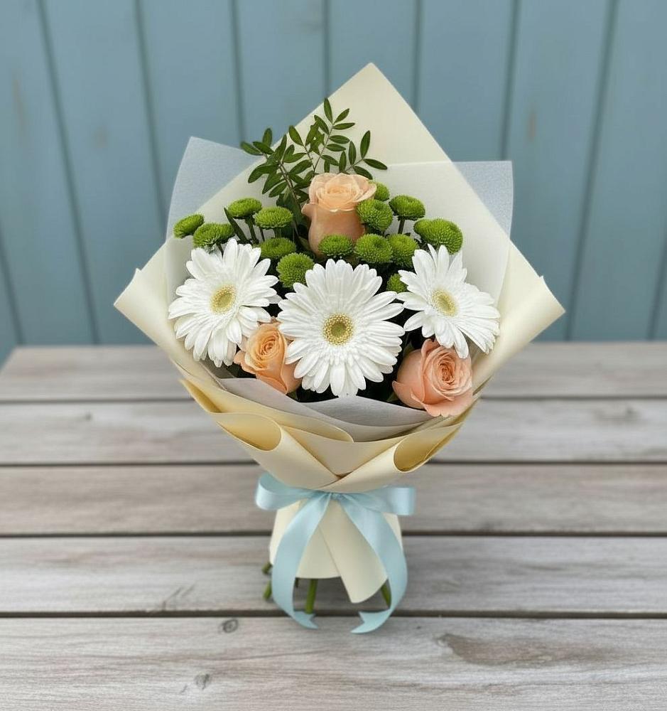 Букет цветов из: Герберы, Розы и Хризантемы в Спасске Пензенской области