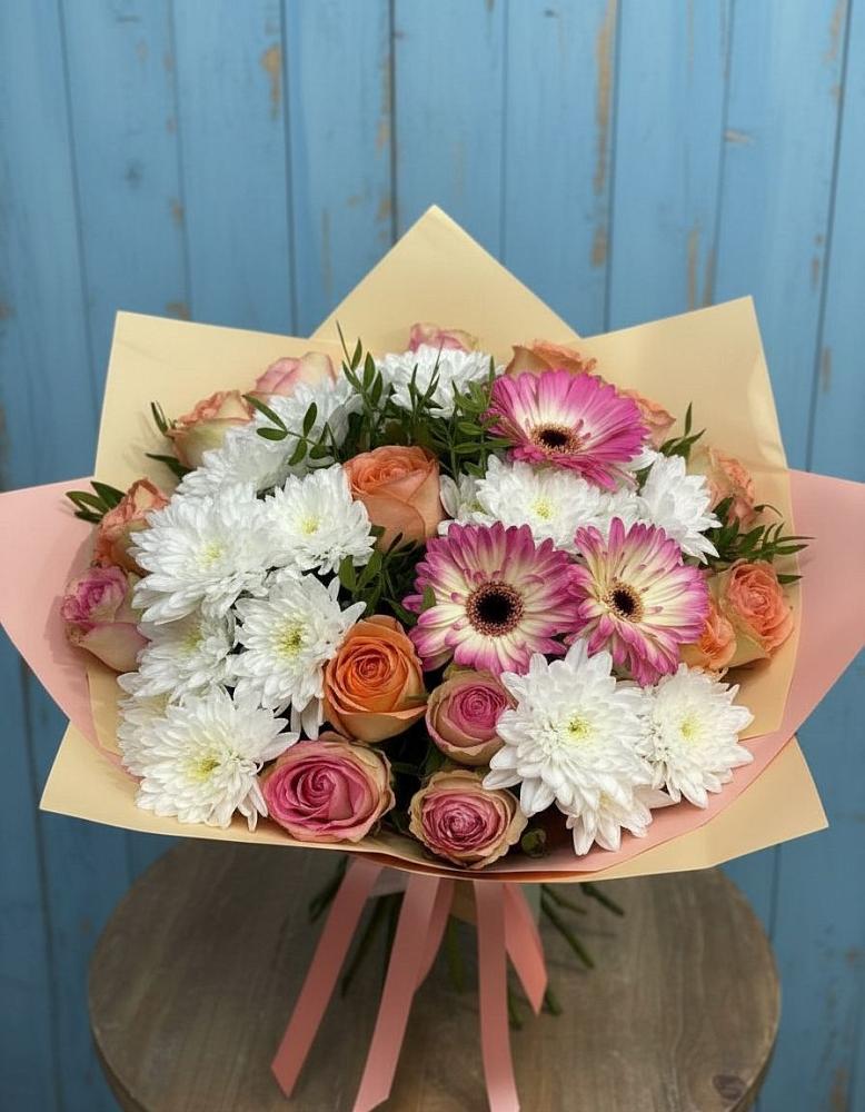 Букет цветов из: Розы, Герберы и Хризантемы в Спасске Пензенской области
