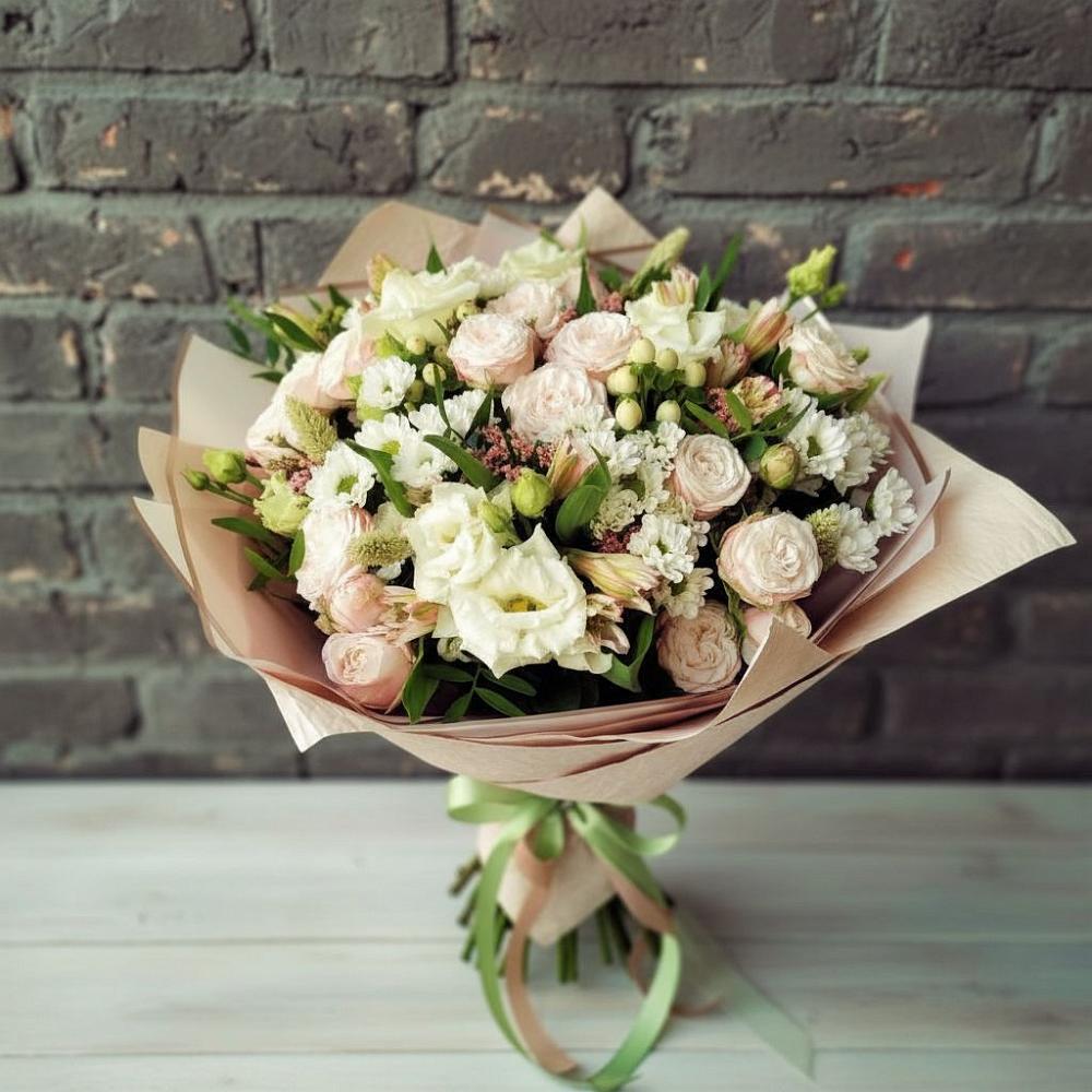 Букет цветов из: Альстромерии, Розы и Хризантемы в Спасске Пензенской области