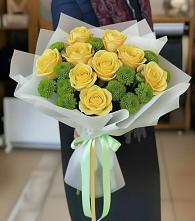 Букет цветов из:  Хризантемы и Розы в Спасске Пензенской области