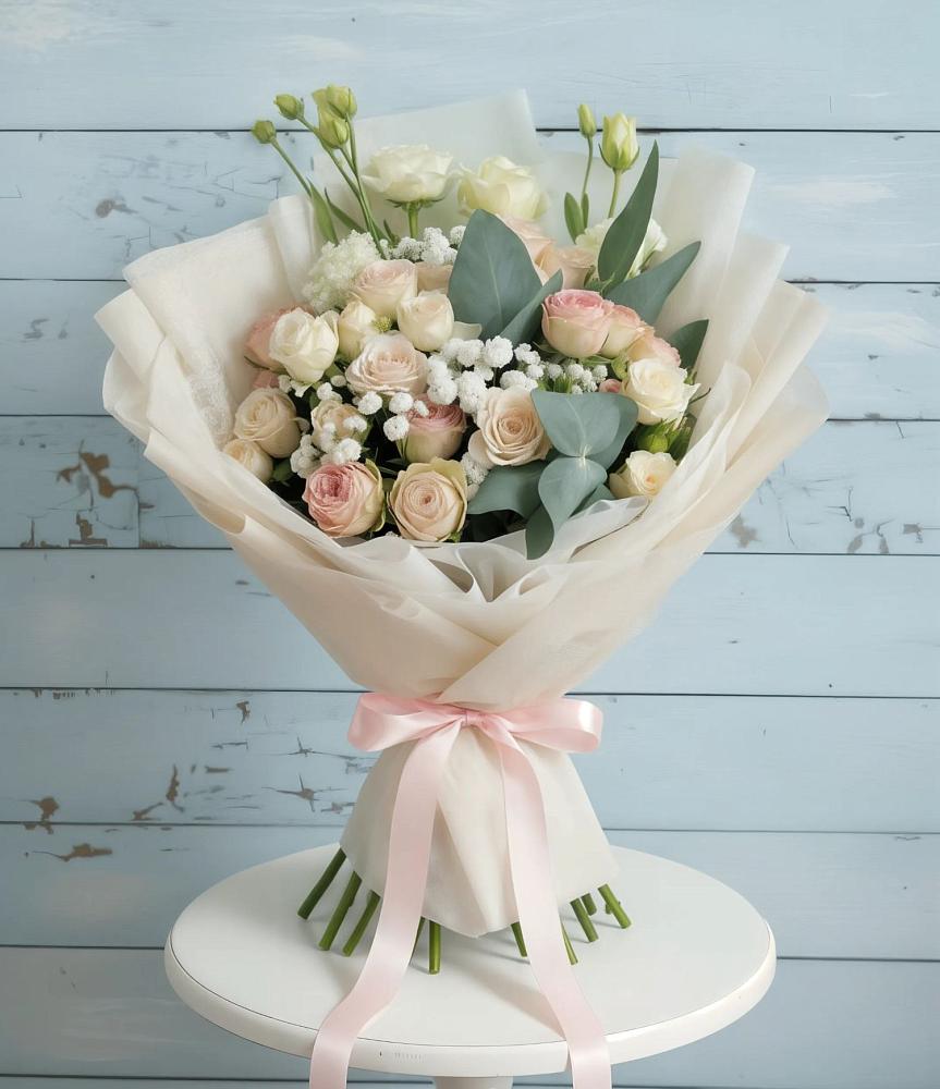 Букет цветов из: Розы и Лизиантусы в Спасске Пензенской области