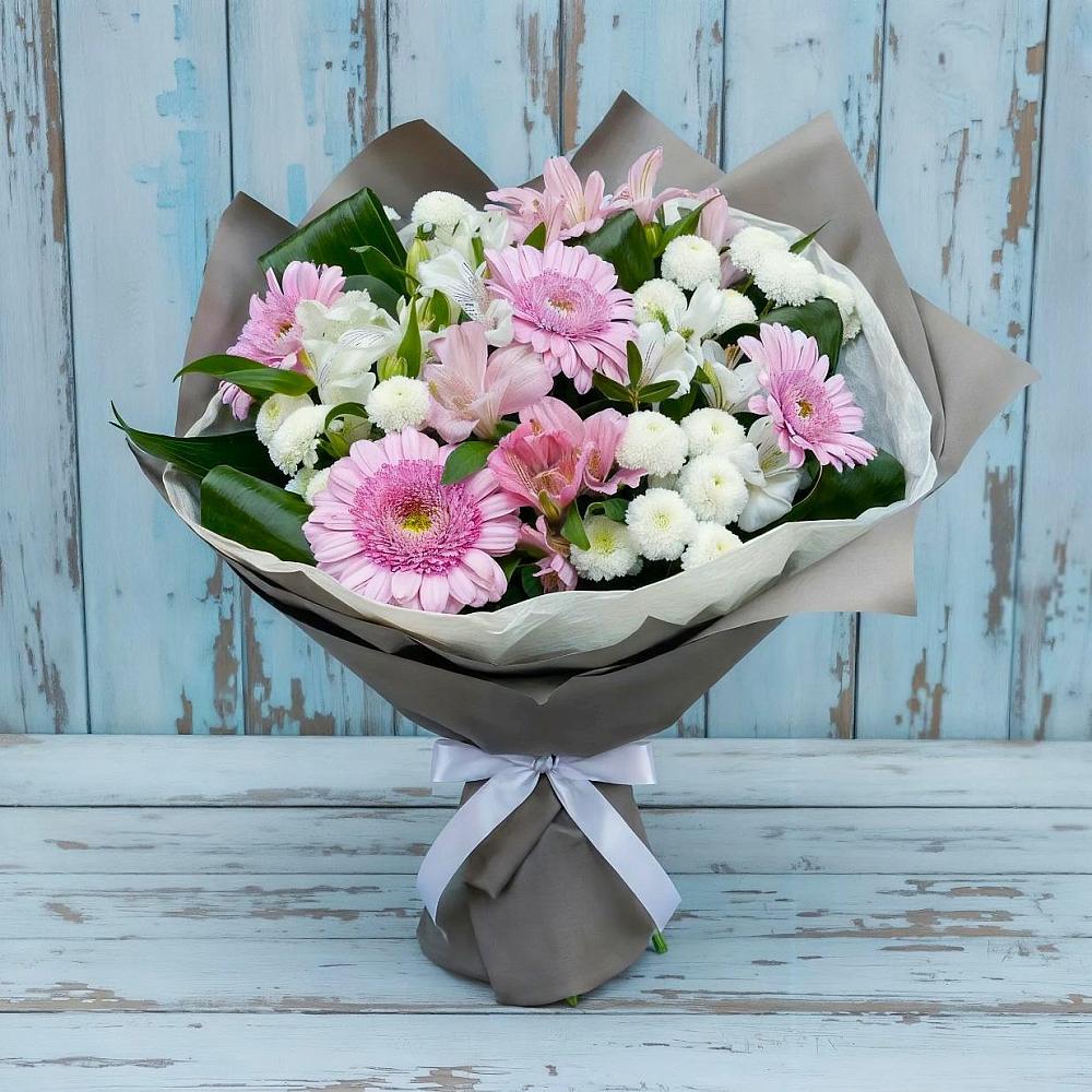 Букет цветов из: Герберы, Альстромерии и Хризантемы в Спасске Пензенской области